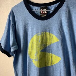 Vintage PAC-MAN Graphic Print Blue T-Shirt